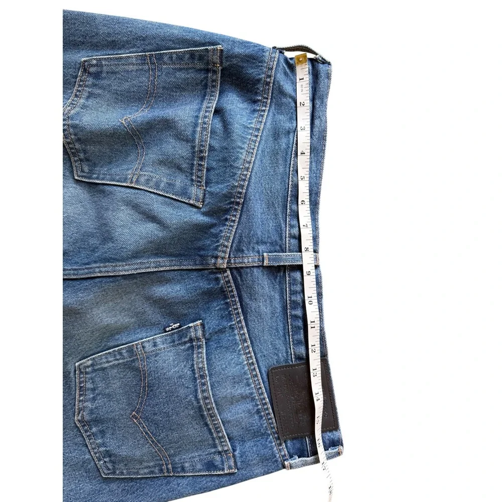 Levis Made & Crafted 501 Original Fit Jeans Blue Creased Denim Mens 33x34